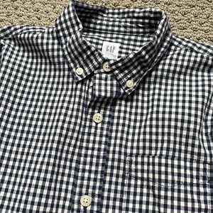 GAP Boy's blue/white checked button down shirt